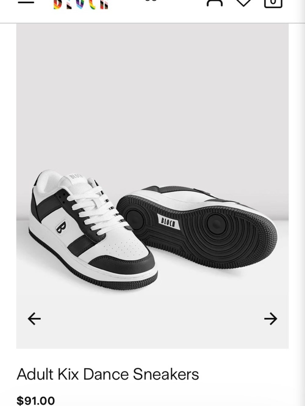 Like new Bloch white black Kix hip hop dance Women's Sneakers 9.5 shoes